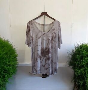 Maurices 24/7 Brown Tie Dye Flawless Tee XL